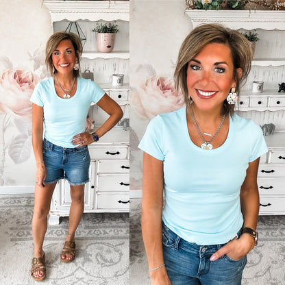 Could Go Back Short Sleeve Tee - Light Blue