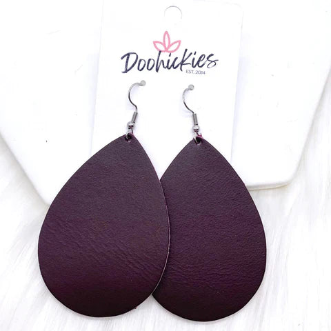 2.5" Watercolor Branches Mini Collection - Deep Plum Baby Chopper Earrings