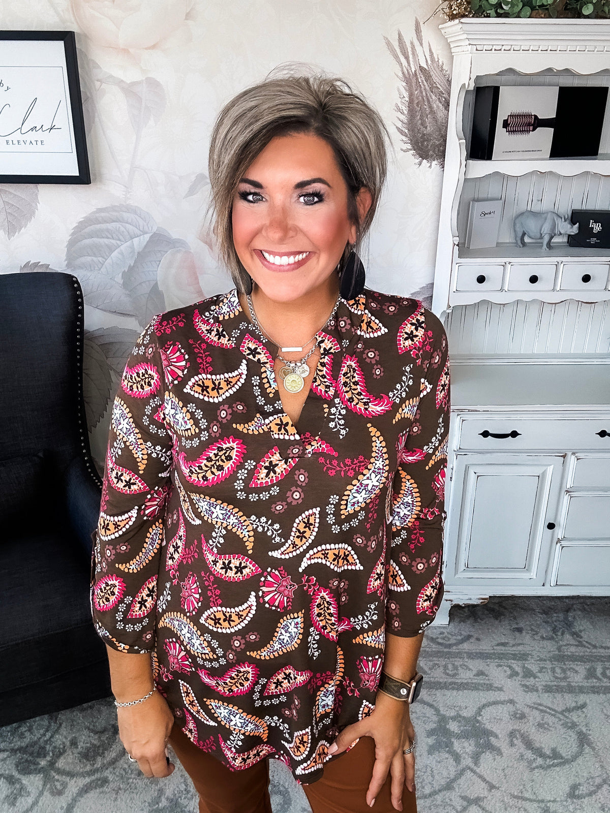 Figure It Out Top - Mocha Multi