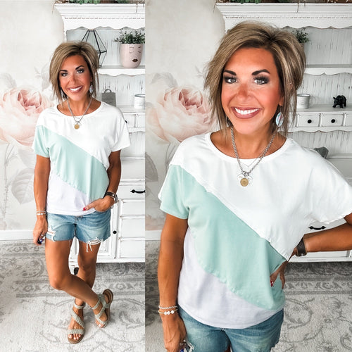 Different Than I Once Was Top - Ivory/Sage/Grey