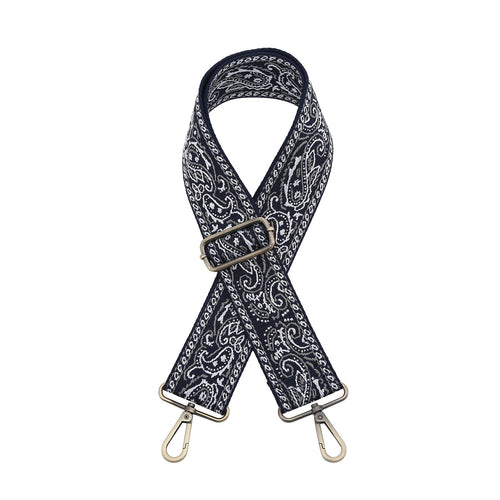Crossbody Guitar Strap - Paisley Navy