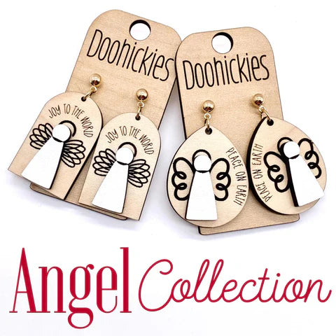 1.5" Angel Collection Christmas Earrings - Peace On Earth