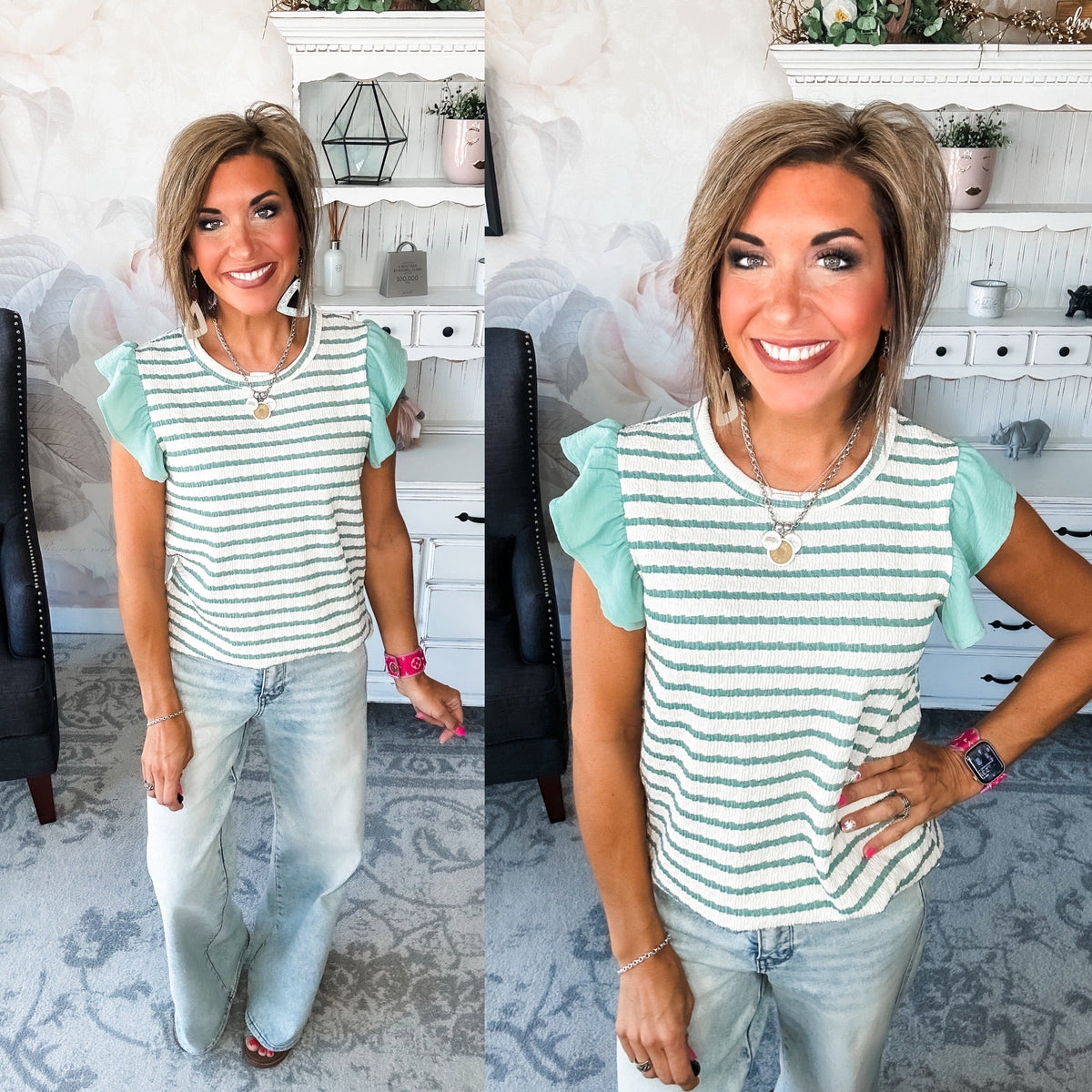 Mend A Broken Heart Top - Sage