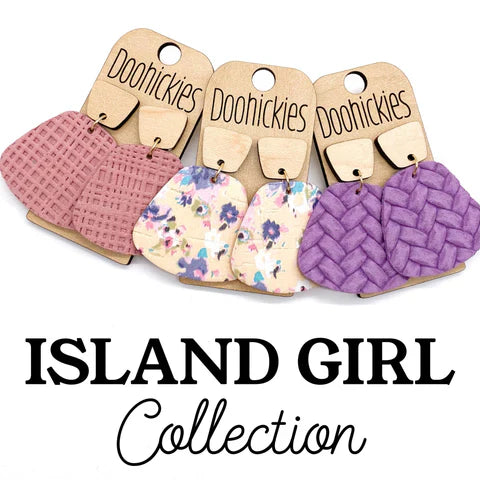 2" Island Girl Jasmine Dangles - Nude Pink Spun Linen Earrings