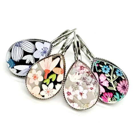 Big As Texas Teardrop Dangle Earrings - Pink Floral