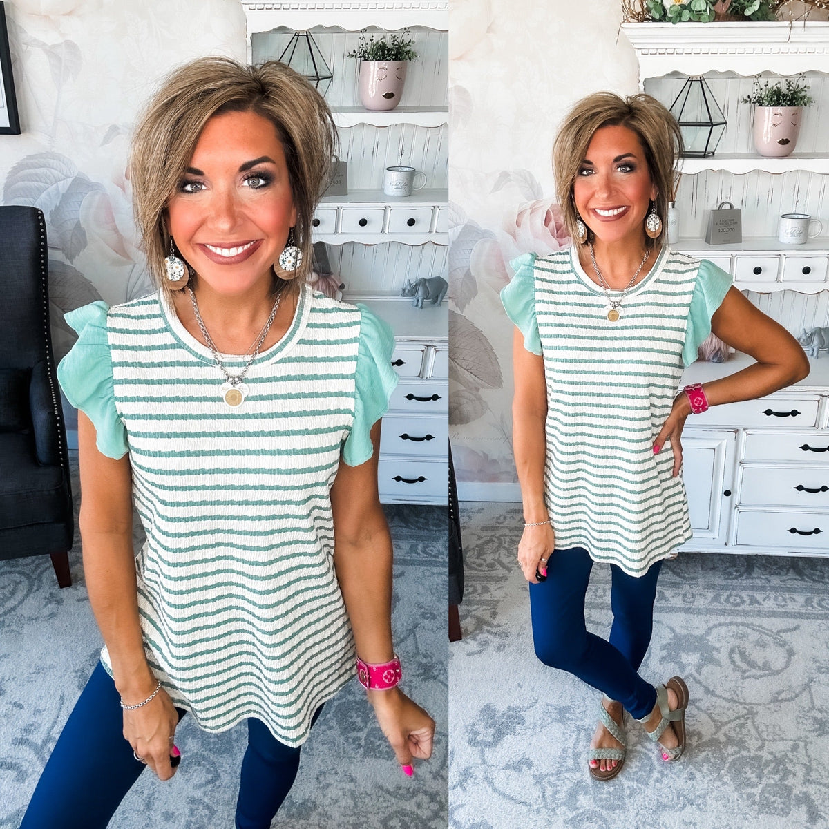 Mend A Broken Heart Top - Sage