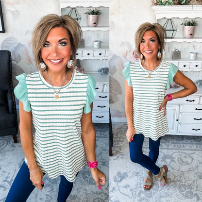 Mend A Broken Heart Top - Sage