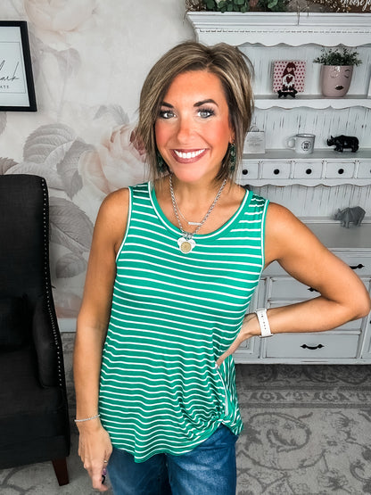 As Fast As I Can Tank - Kelly Green/Off White