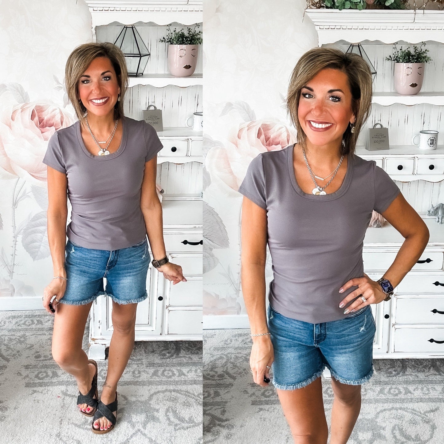 Could Go Back Short Sleeve Tee - Charcoal