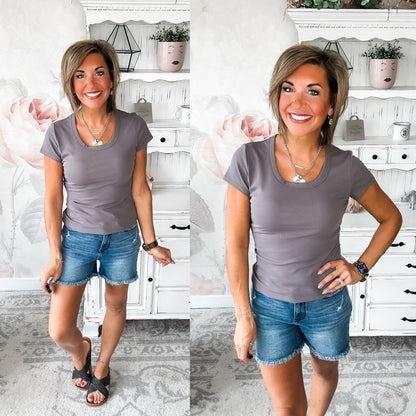 Could Go Back Short Sleeve Tee - Charcoal