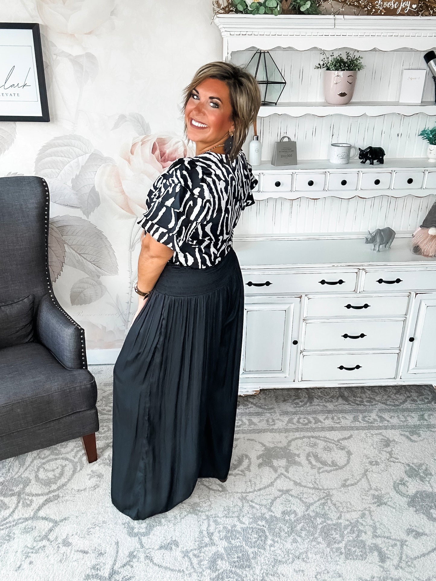Feeling Sassy Zebra Bodysuit - Black