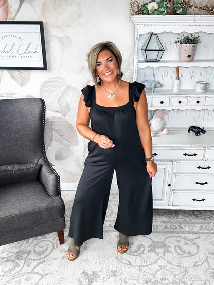 Feeling Reckless Jumpsuit - Black