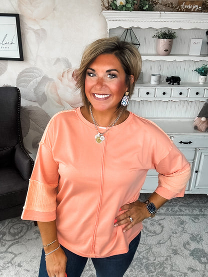 Anything To Help Tunic Top - Coral