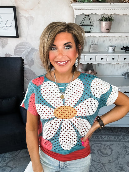 Garden Vibes Crochet Sweater