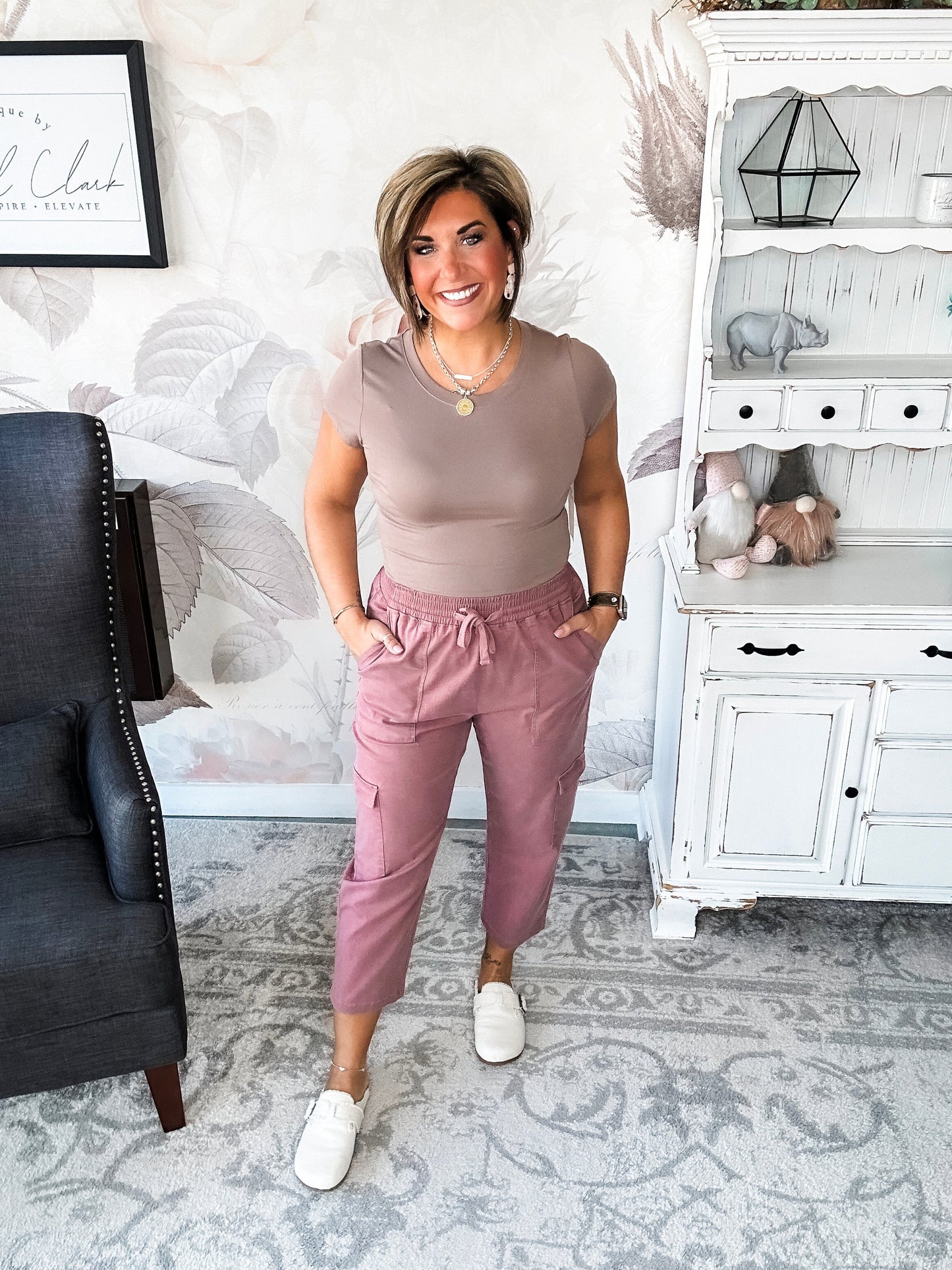 Ampersand Avenue Cargo Crop - Mauve