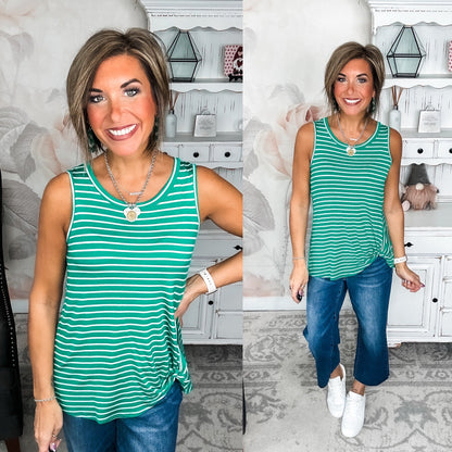 As Fast As I Can Tank - Kelly Green/Off White