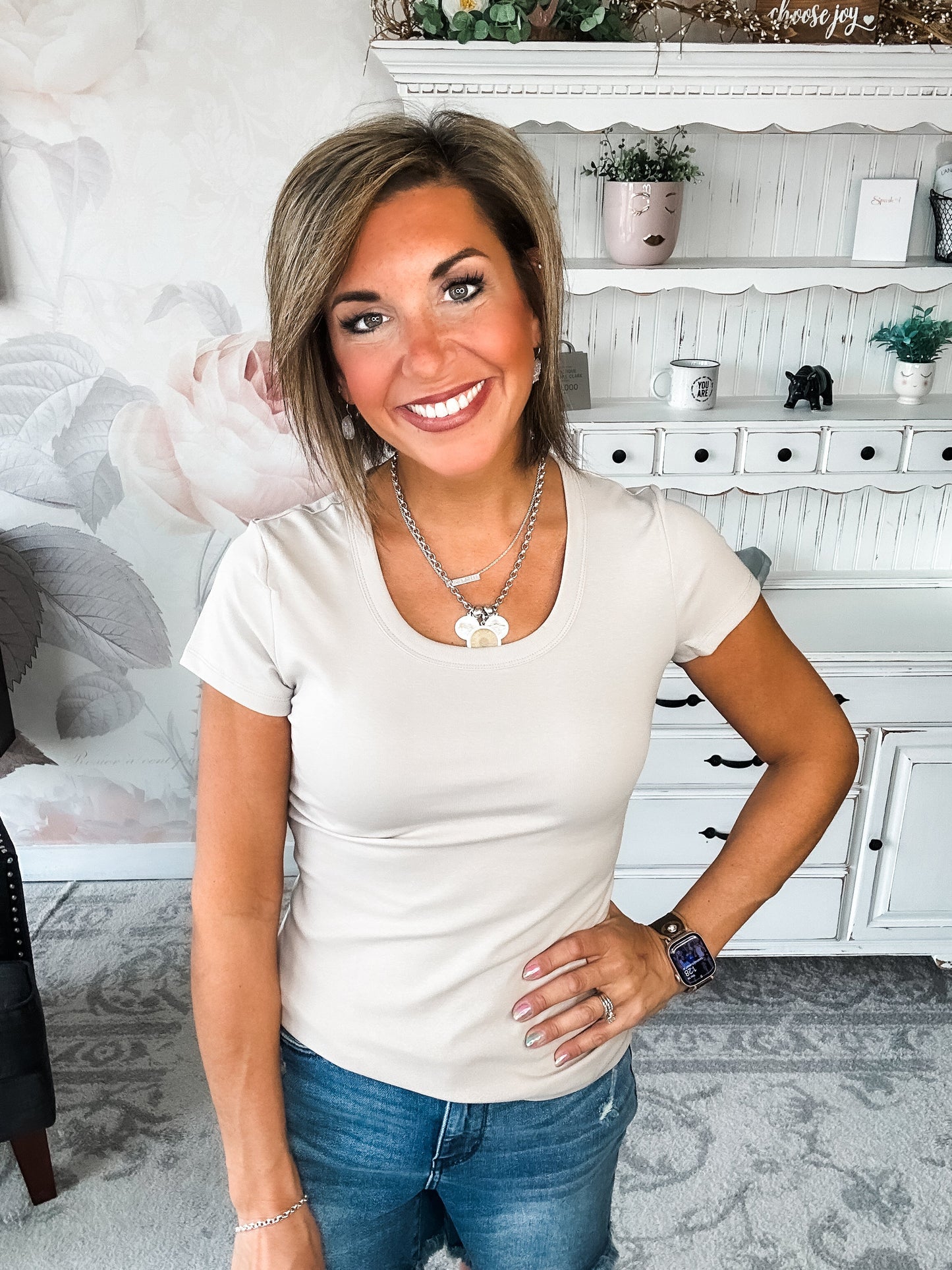 Could Go Back Short Sleeve Tee - Light Mocha