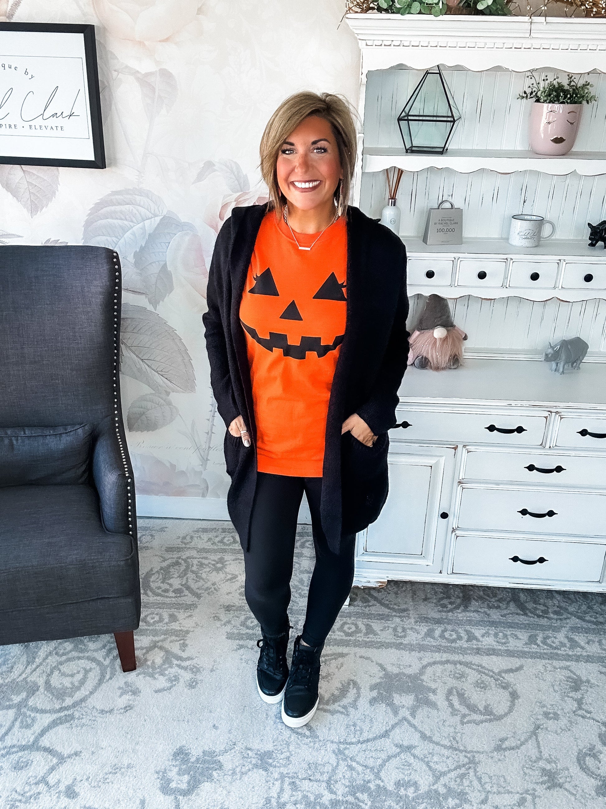 Face the Truth Hooded Open Front Sweater Cardigan