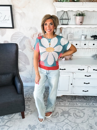 Garden Vibes Crochet Sweater
