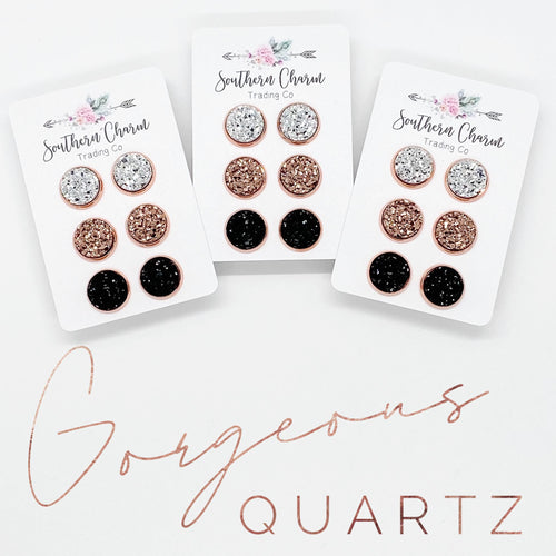 Gorgeous Quartz Triplet Earrings