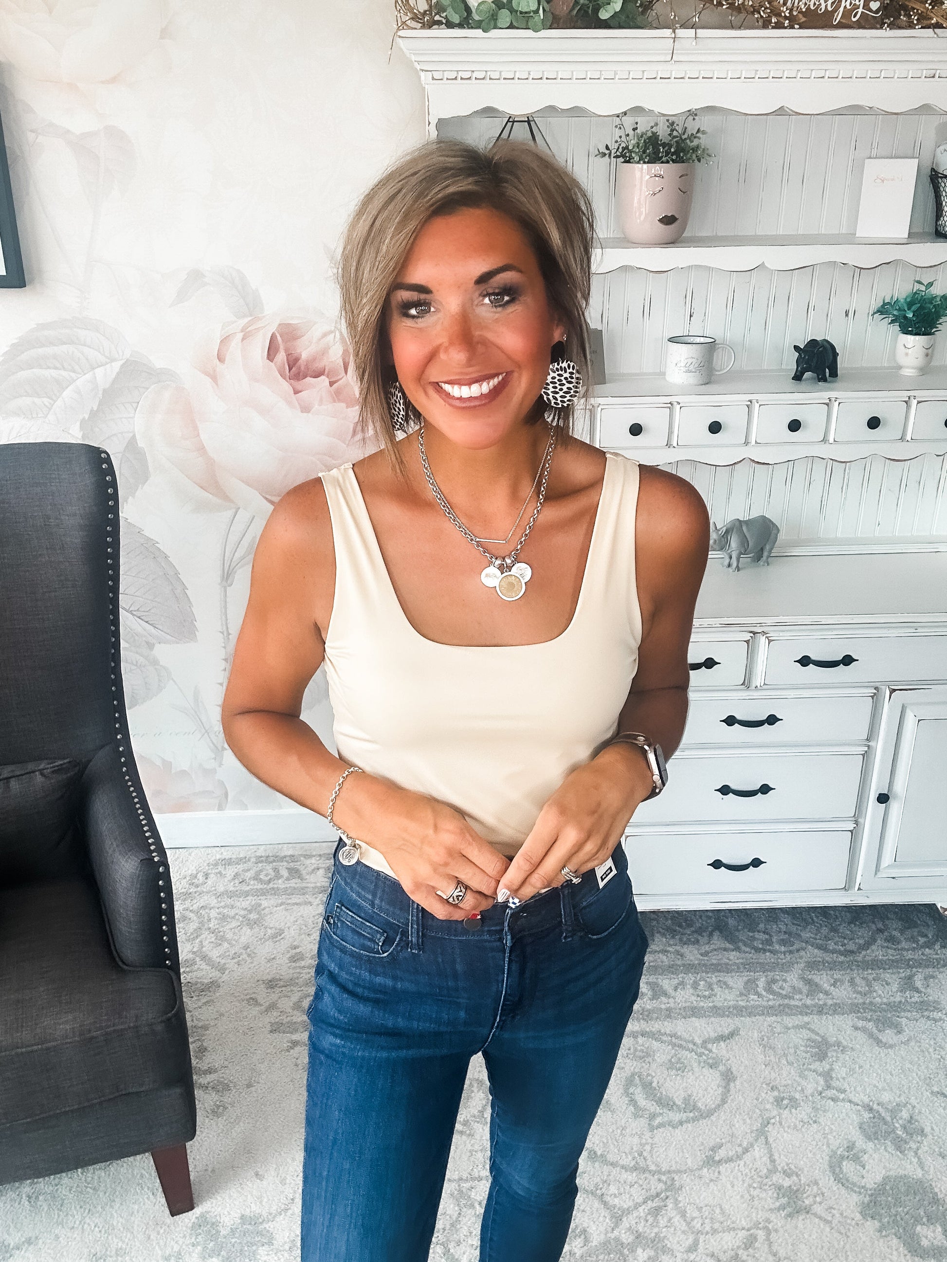 Getting In the Swing Bodysuit - Taupe