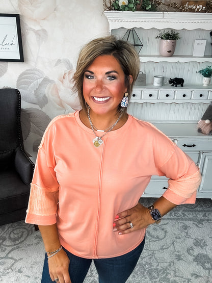 Anything To Help Tunic Top - Coral