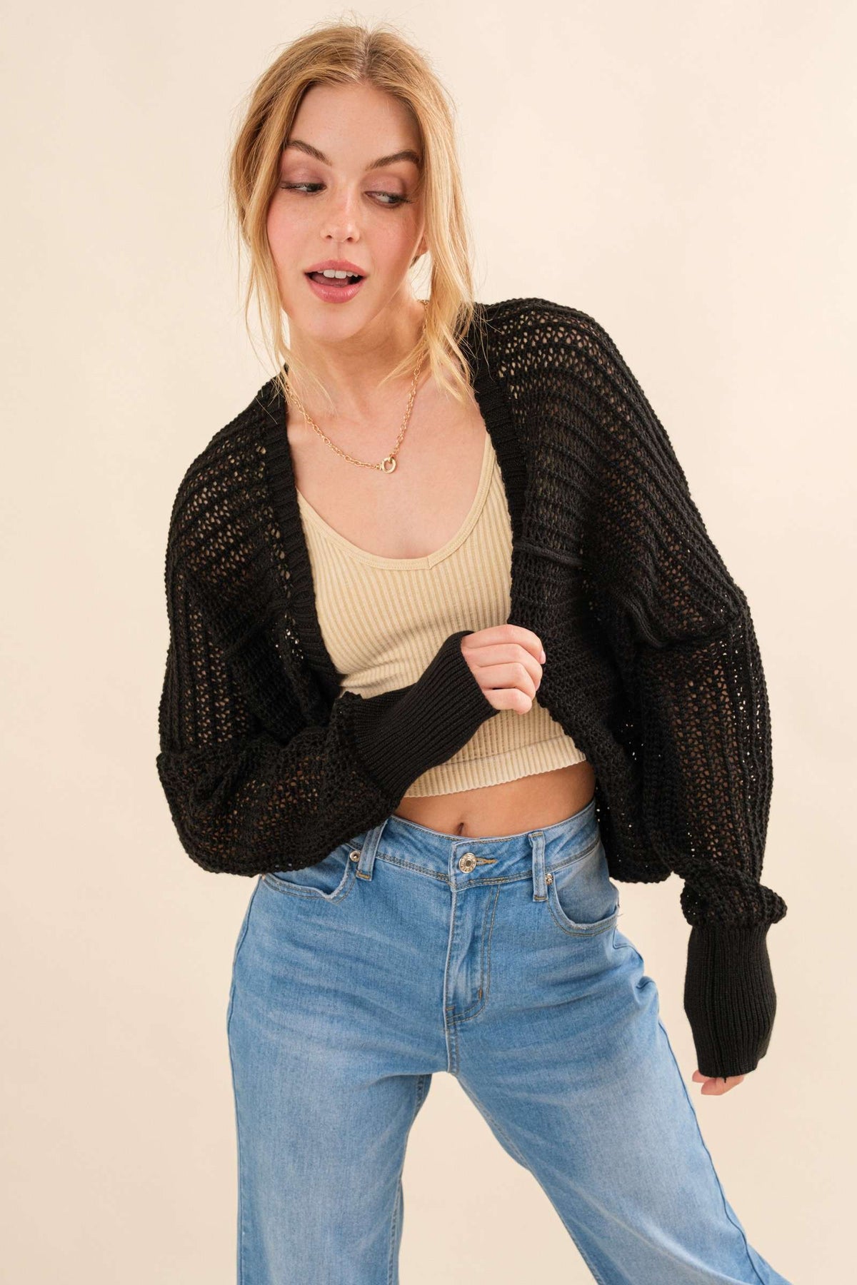 How You Feel Bolero Cardigan - Black