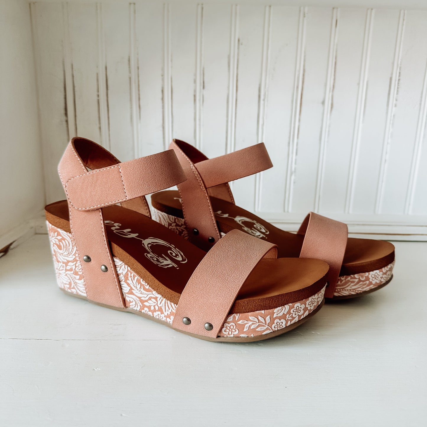 Devon Wedge Sandal - Blush
