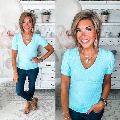 Hello Springtime Swiss Dot Top - Jade