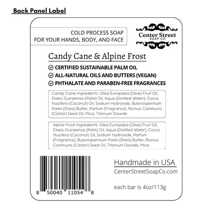 Candy Cane & Alpine Handmade Soap Bar Gift Set