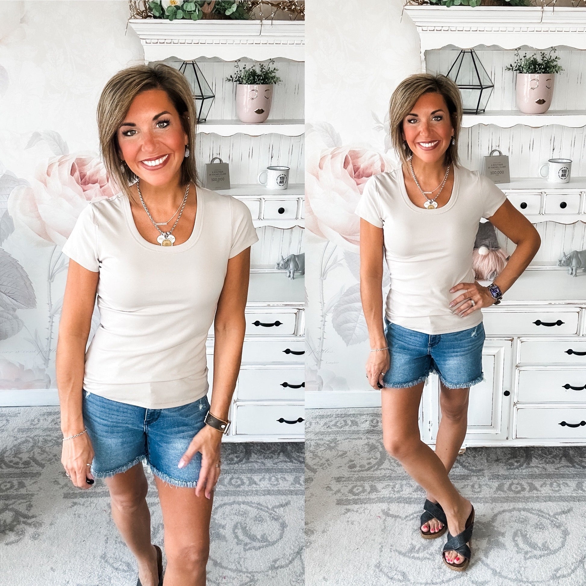 Could Go Back Short Sleeve Tee - Light Mocha