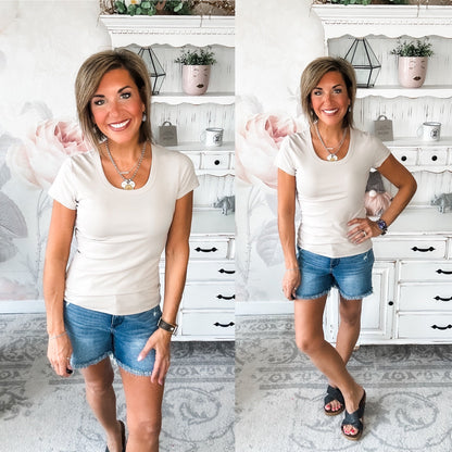 Could Go Back Short Sleeve Tee - Light Mocha