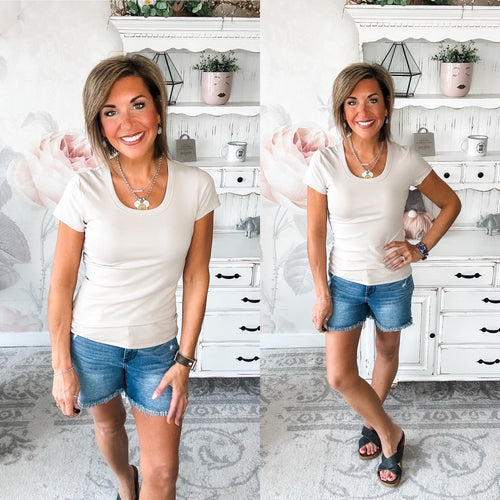 Could Go Back Short Sleeve Tee - Light Mocha
