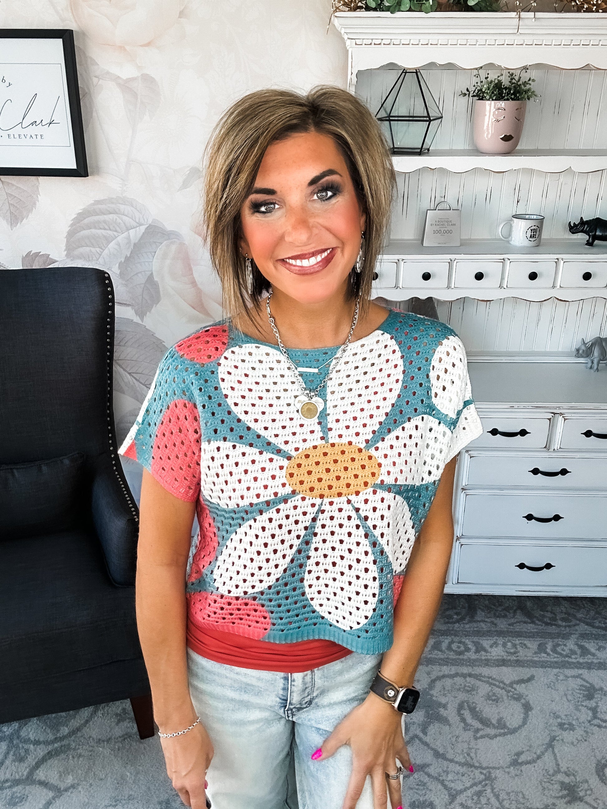 Garden Vibes Crochet Sweater