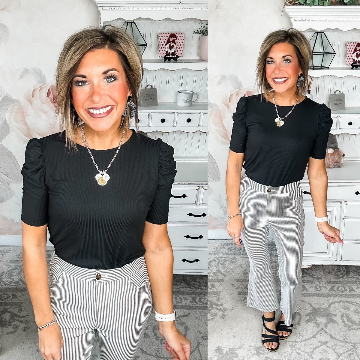Feels So Right Pinstripe Flare Pants