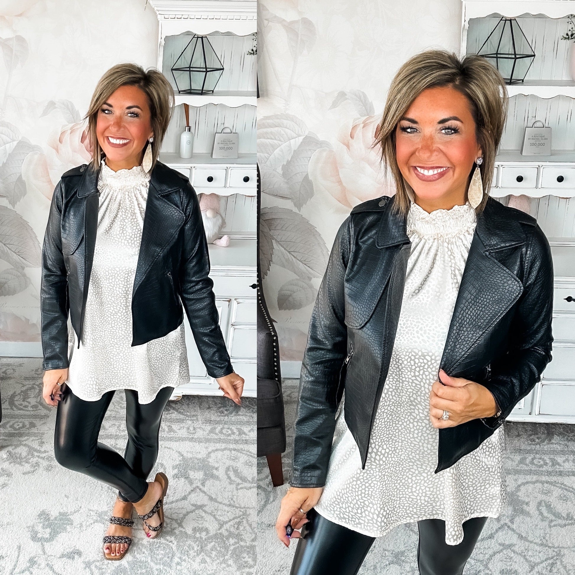 Free to Go Vegan Leather Biker Jacket