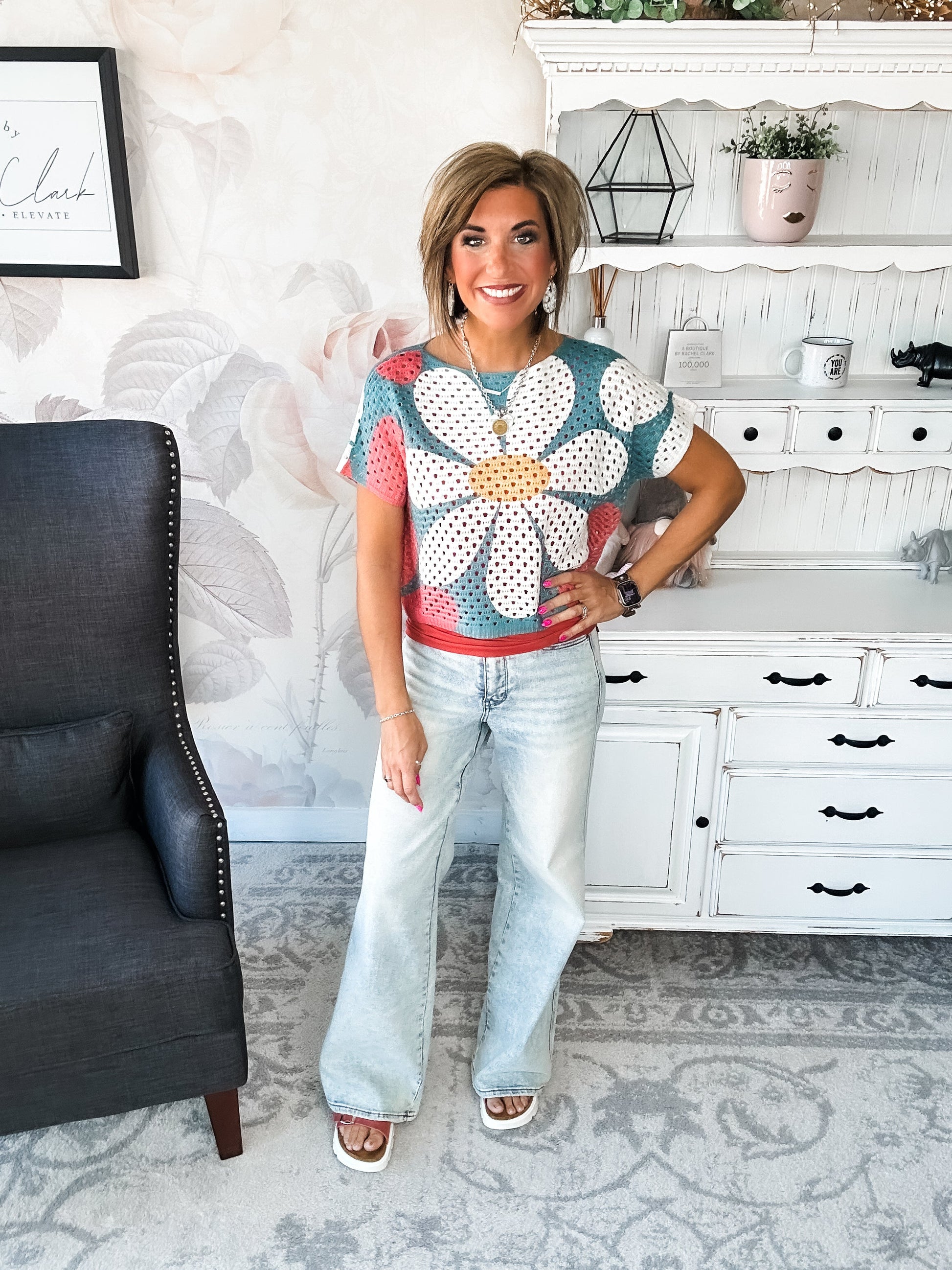 Garden Vibes Crochet Sweater