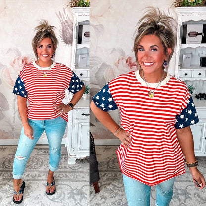 Ampersand Avenue Boyfriend Tee - Little Miss USA