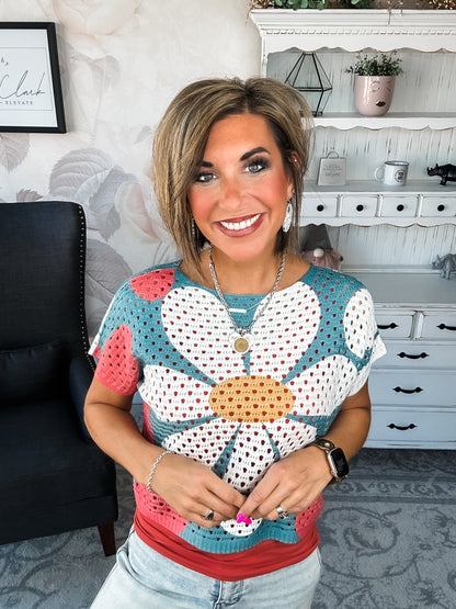 Garden Vibes Crochet Sweater