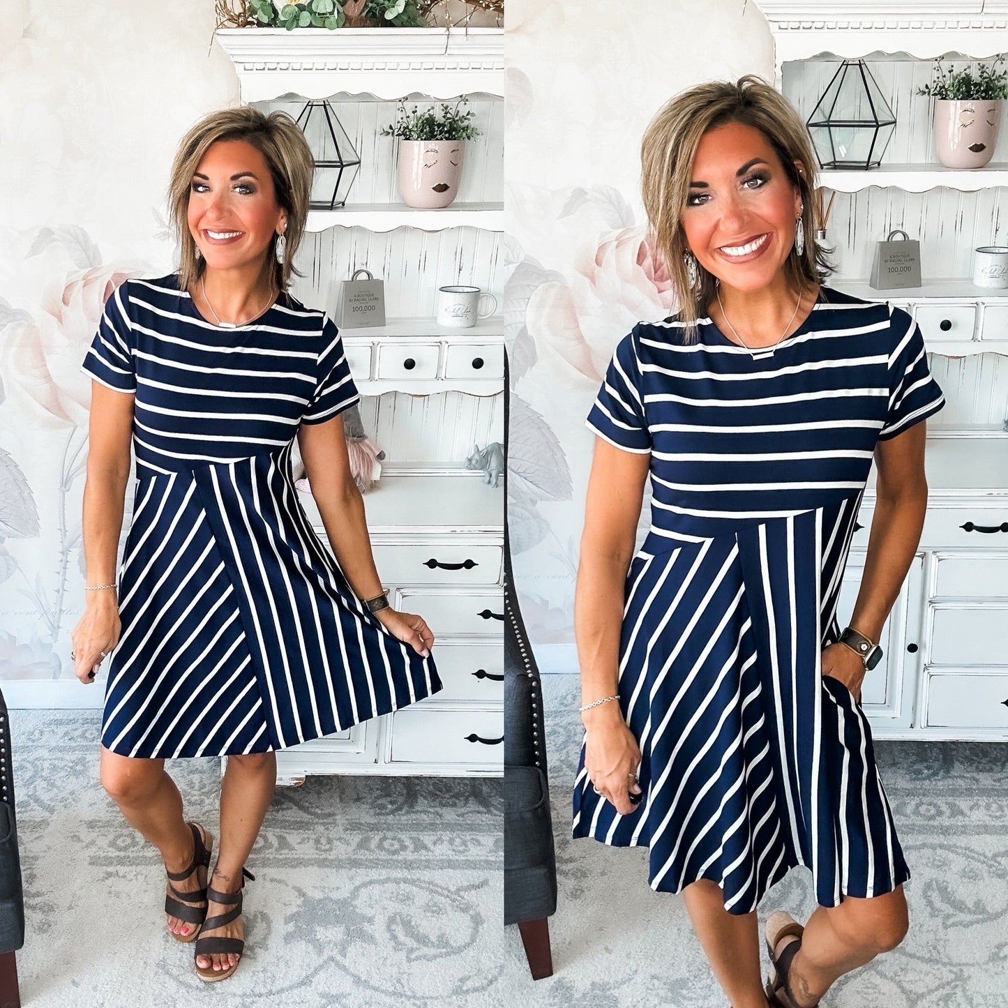 Call Me Back Home Dress - Navy