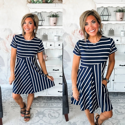 Call Me Back Home Dress - Navy