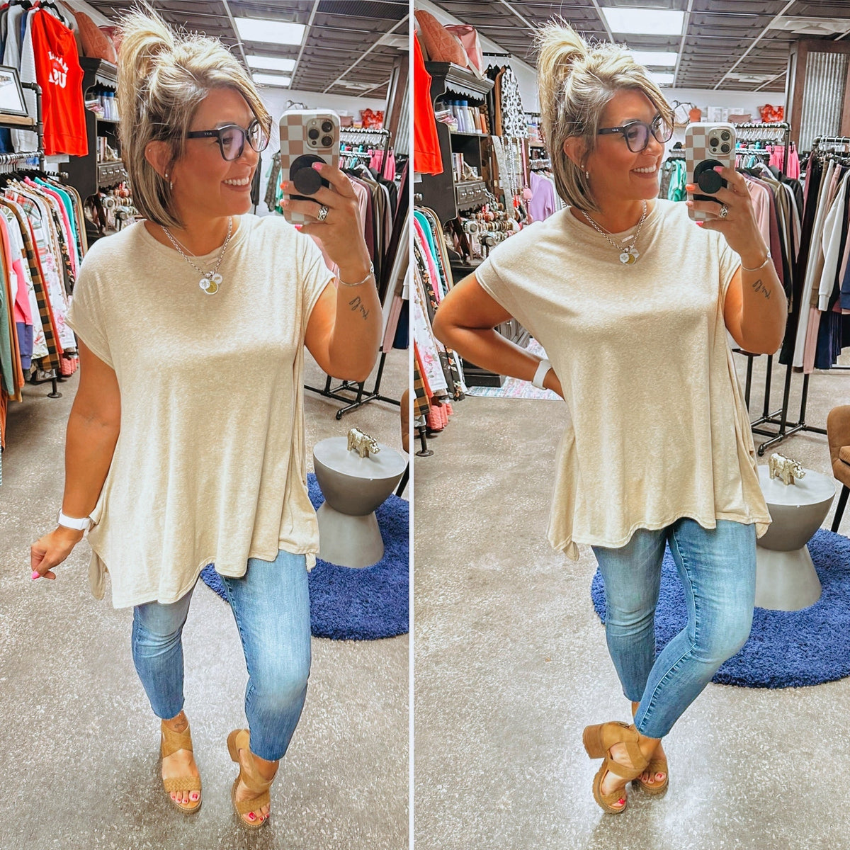 Fully Committed to You Tunic Tee - Khaki