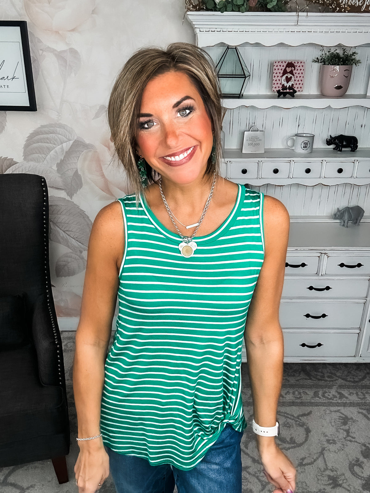 As Fast As I Can Tank - Kelly Green/Off White