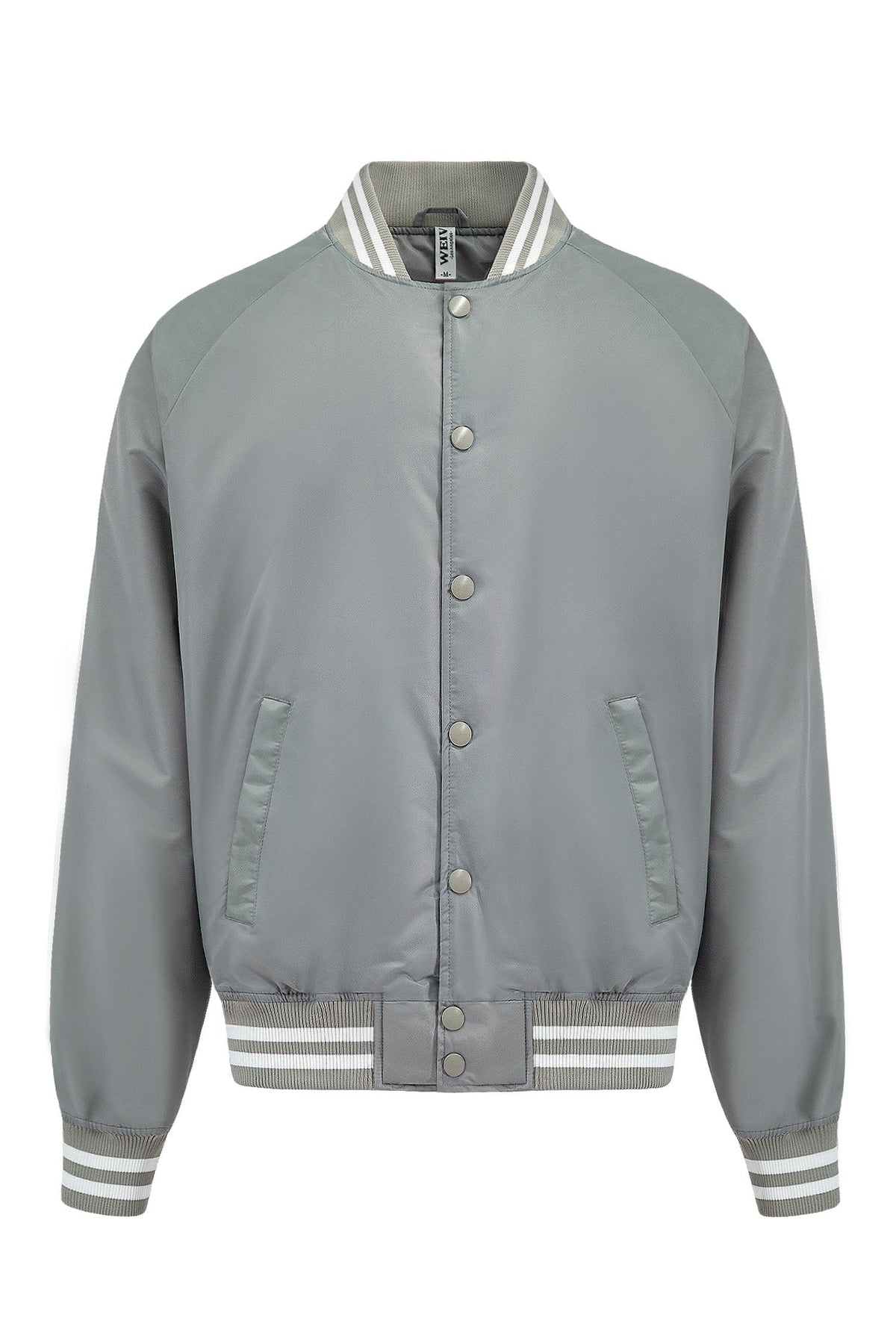 Men's Essential Solid Snap Button Varsity Jacket