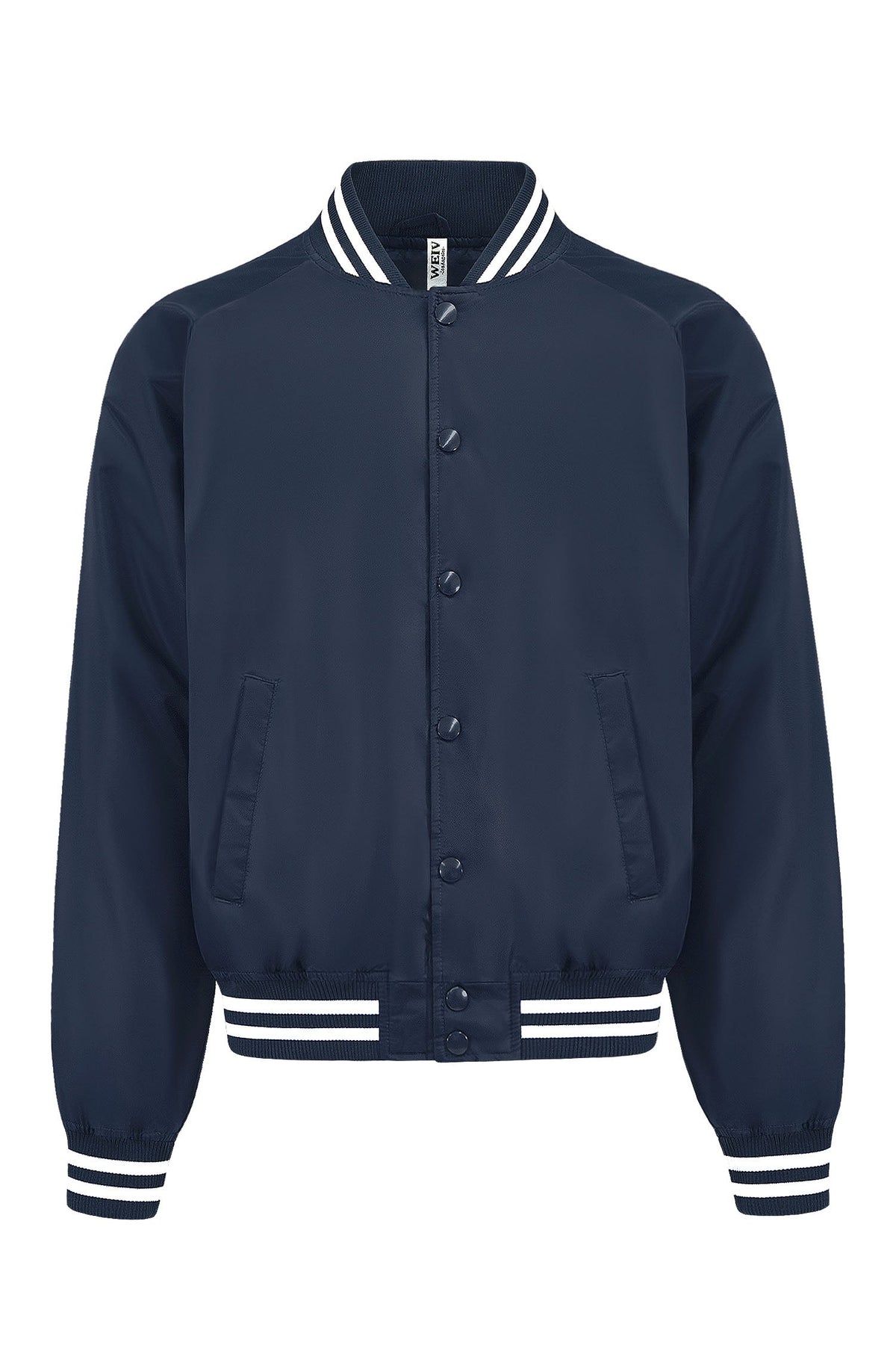 Men's Essential Solid Snap Button Varsity Jacket