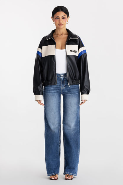 Blue Eclipse Leather Jacket