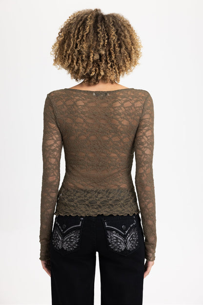Aiko Sheer Lace Top