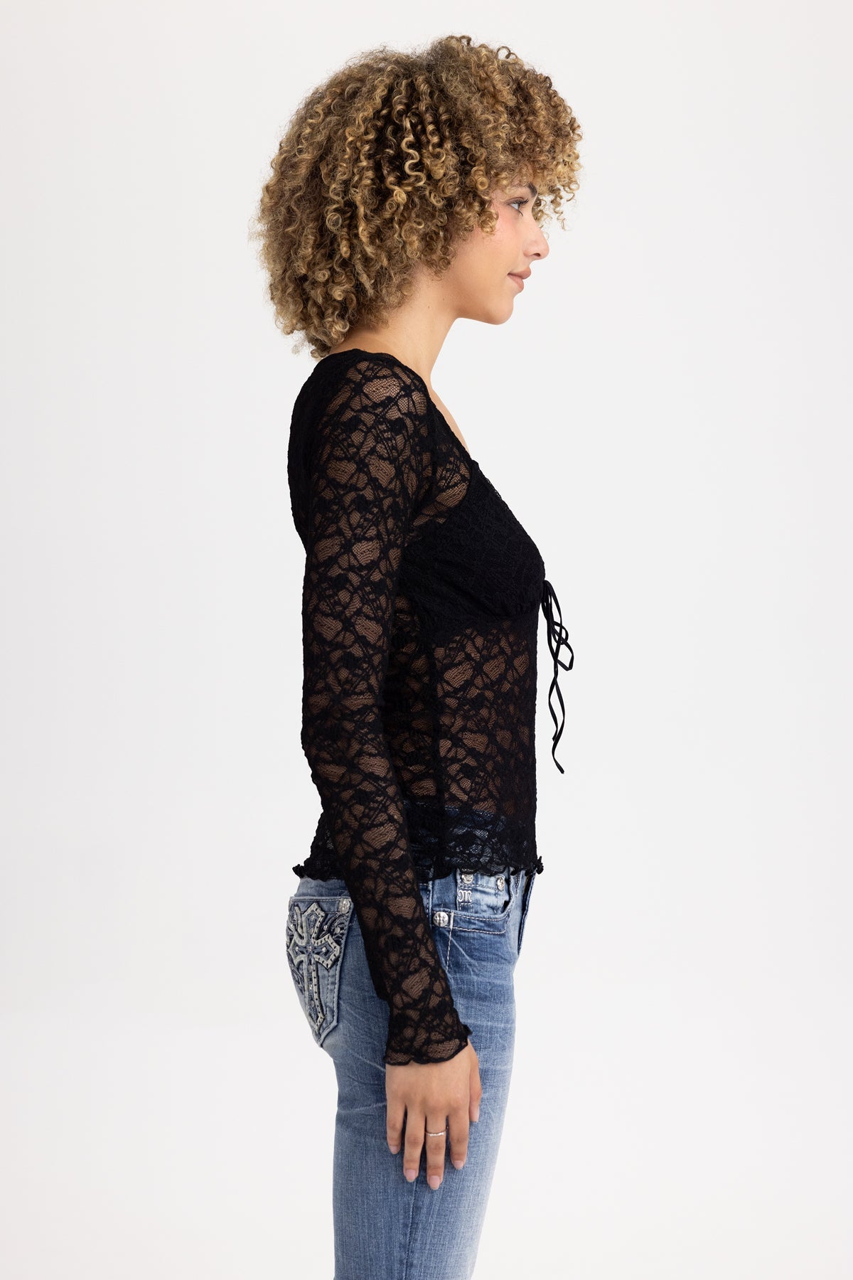 Aiko Sheer Lace Top
