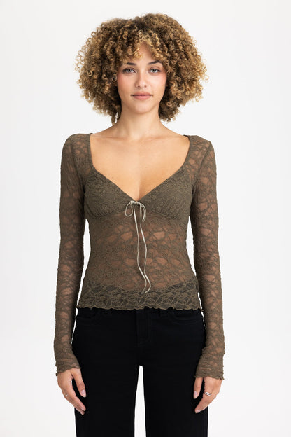 Aiko Sheer Lace Top