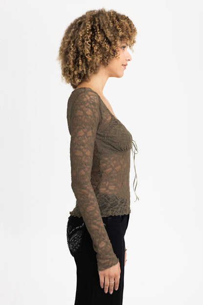 Aiko Sheer Lace Top